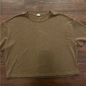 Aritzia Wilfred Free Boxy Crop Knit Tee top